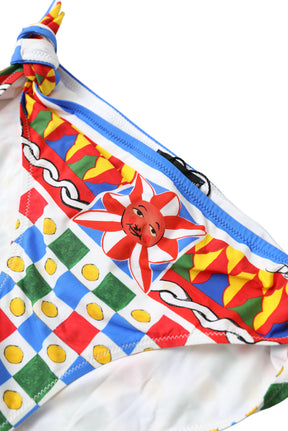 Dolce & Gabbana Multicolor Carretto Bottom Schwimmen Strandbekleidung Bikini