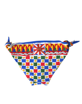 Dolce & Gabbana Multicolor Carretto Bottom Schwimmen Strandbekleidung Bikini