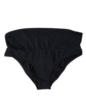 Dolce & Gabbana Schwarzer Nylon-Stretch-Badeanzug Slip Bottom Bikini
