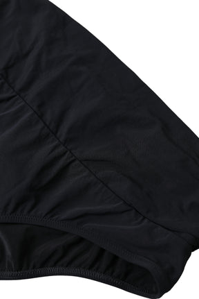 Dolce & Gabbana Schwarzer Nylon-Stretch-Badeanzug Slip Bottom Bikini