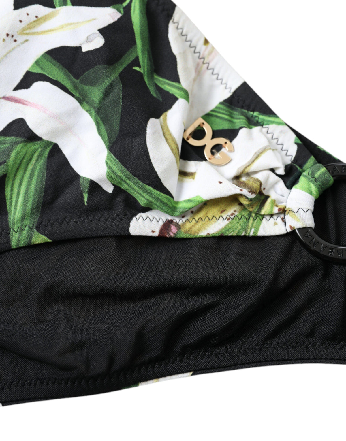 Dolce & Gabbana Schwarze Lily Print Bademode Bottom Beachwear Bikini