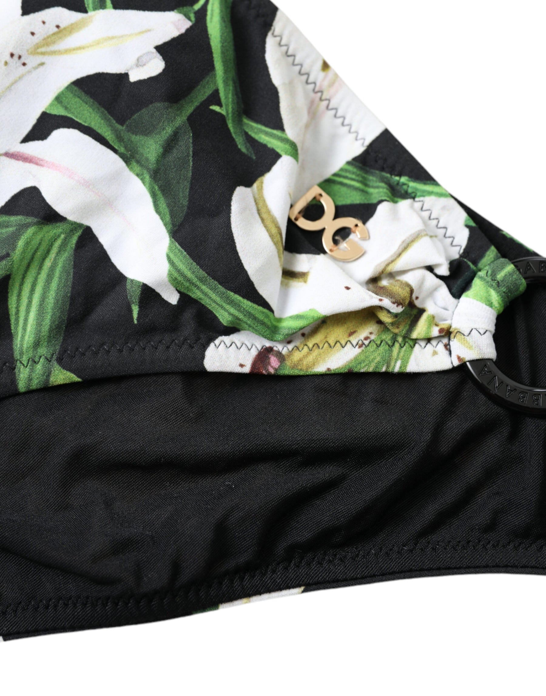 Dolce & Gabbana Schwarze Lily Print Bademode Bottom Beachwear Bikini