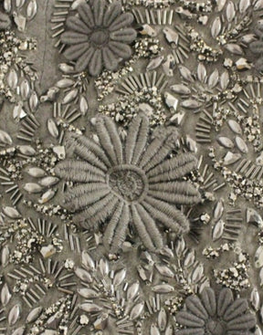 Dolce & Gabbana Schwarzes geblümtes, kristallbesetztes Kleid