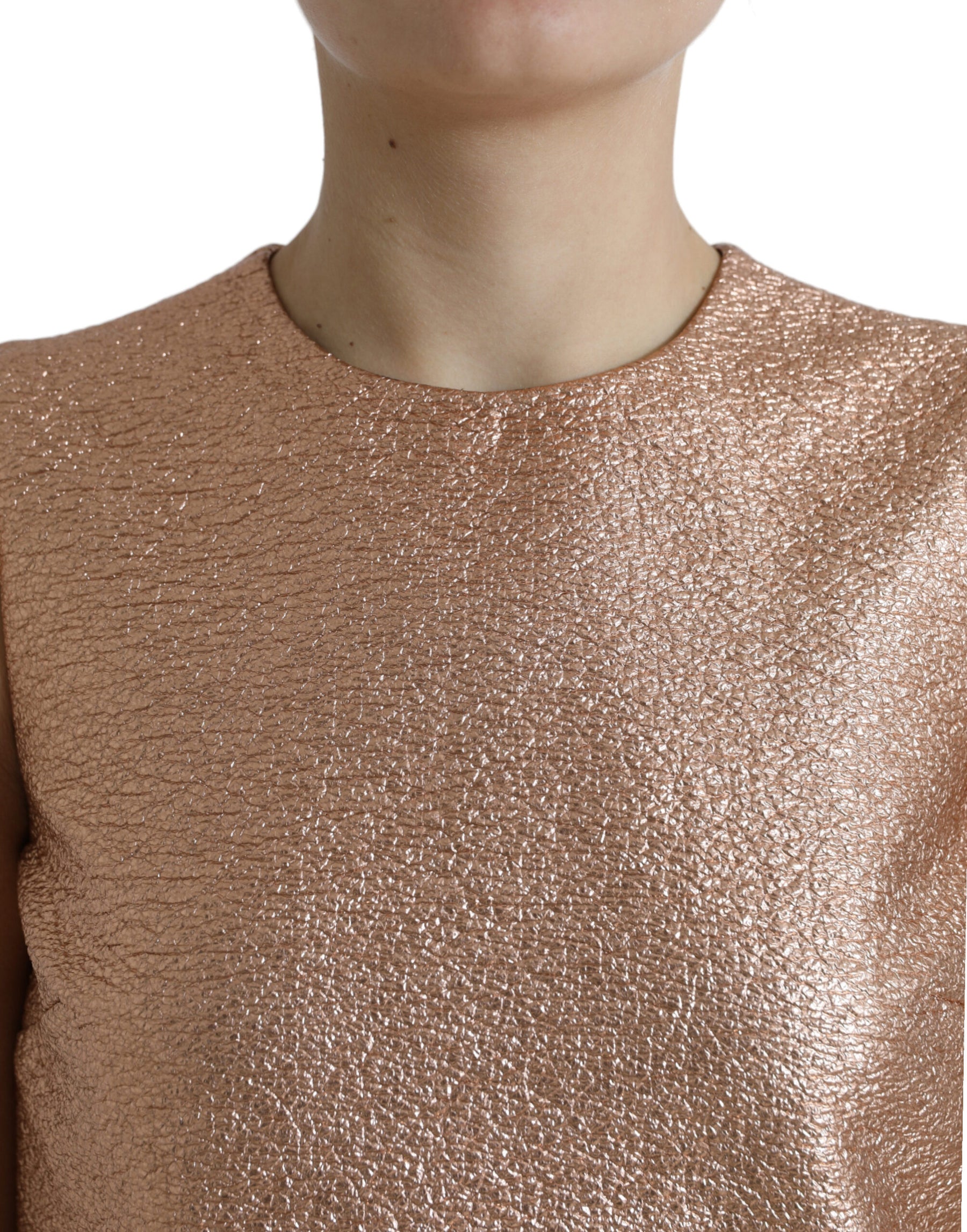 Dolce & Gabbana Rosa Jacquard-Ärmelloses Shift-Minikleid