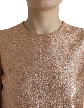 Dolce & Gabbana Rosa Jacquard-Ärmelloses Shift-Minikleid