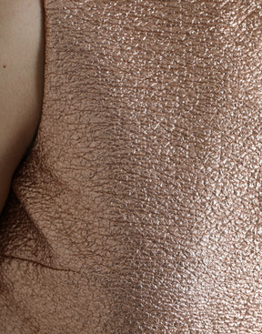 Dolce & Gabbana Rosa Jacquard-Ärmelloses Shift-Minikleid