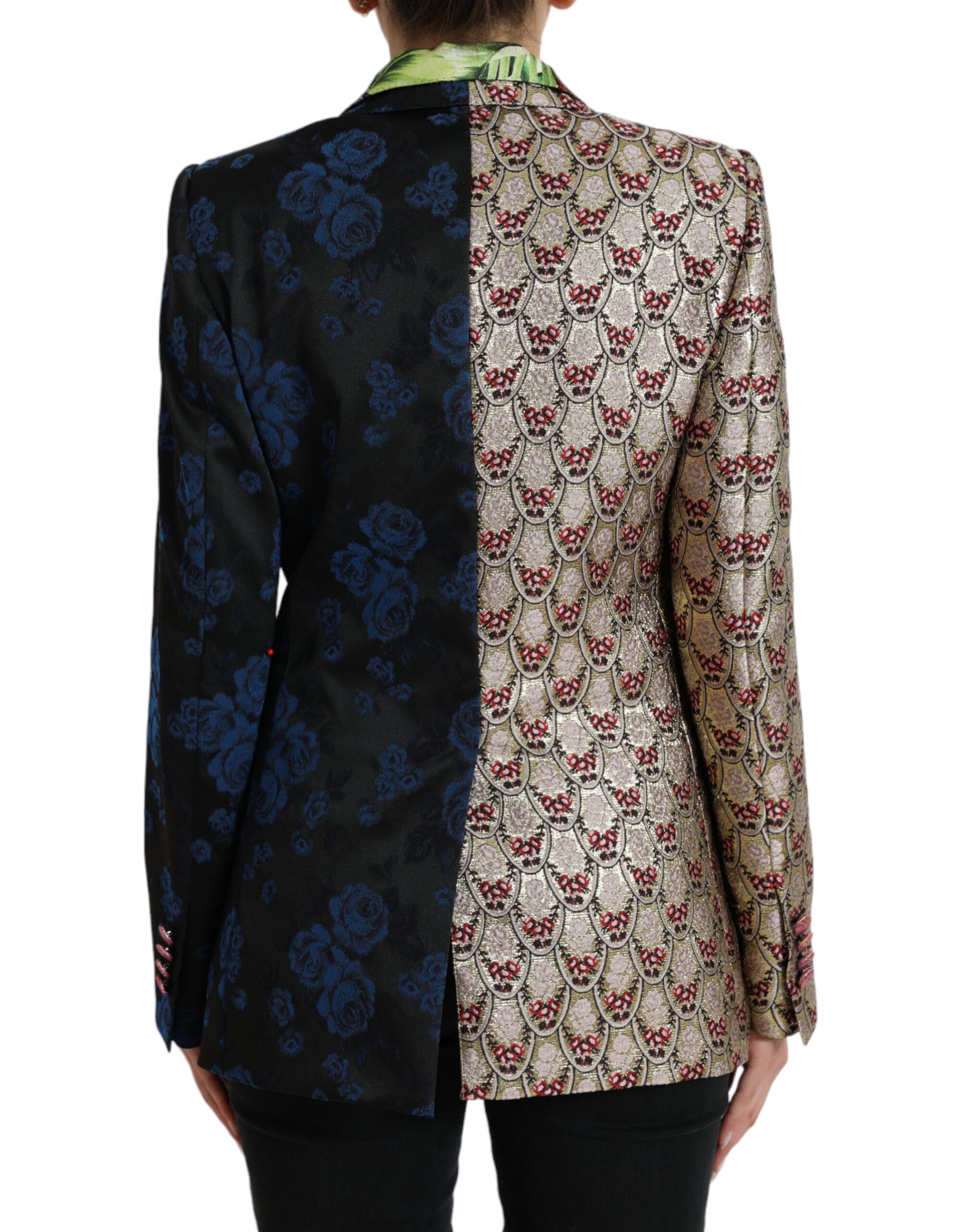 Dolce & Gabbana Multicolor Floral Patchwork Jacquard Jacke