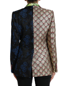 Dolce & Gabbana Multicolor Floral Patchwork Jacquard Jacke