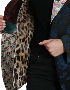 Dolce & Gabbana Multicolor Floral Patchwork Jacquard Jacke