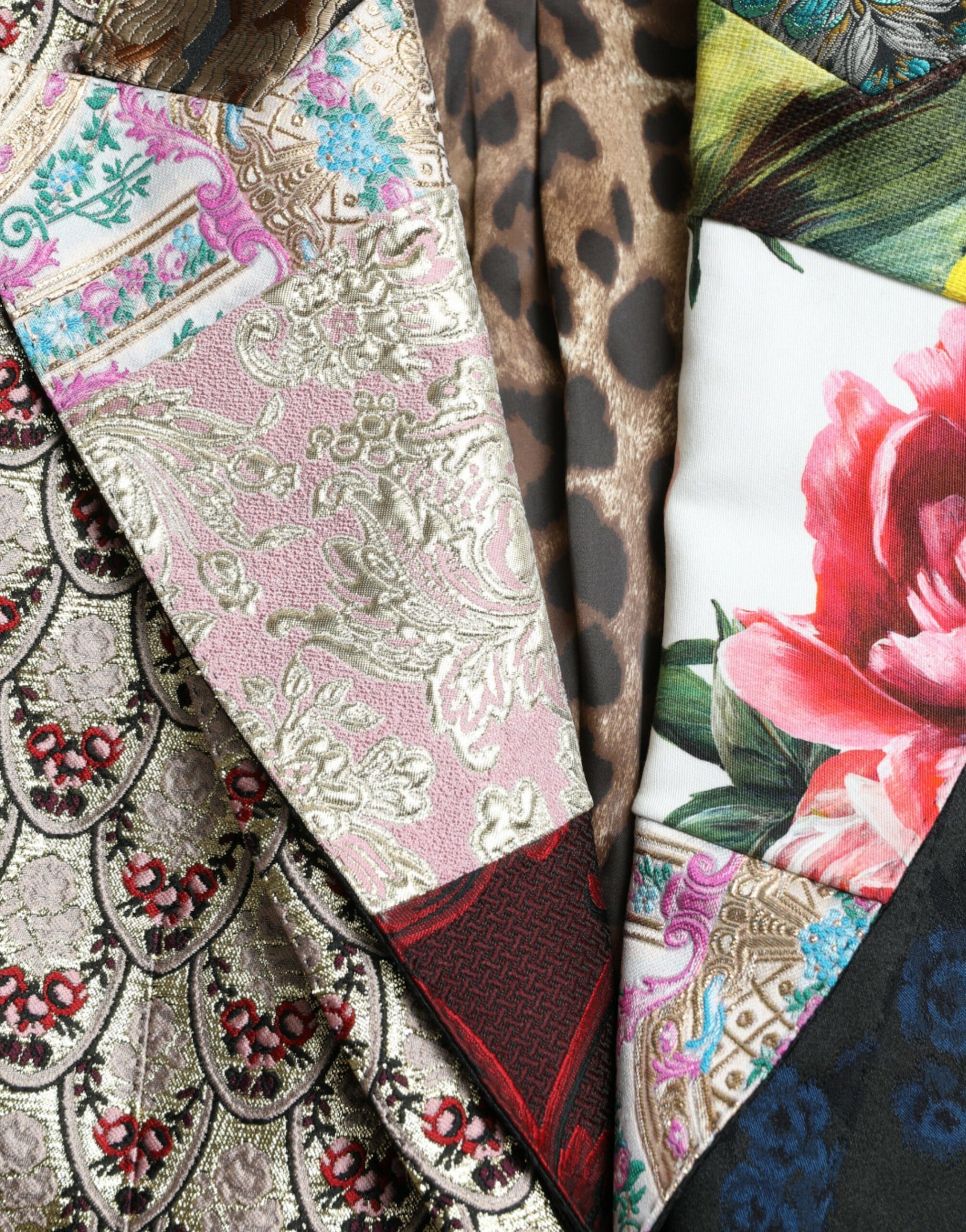 Dolce & Gabbana Multicolor Floral Patchwork Jacquard Jacke