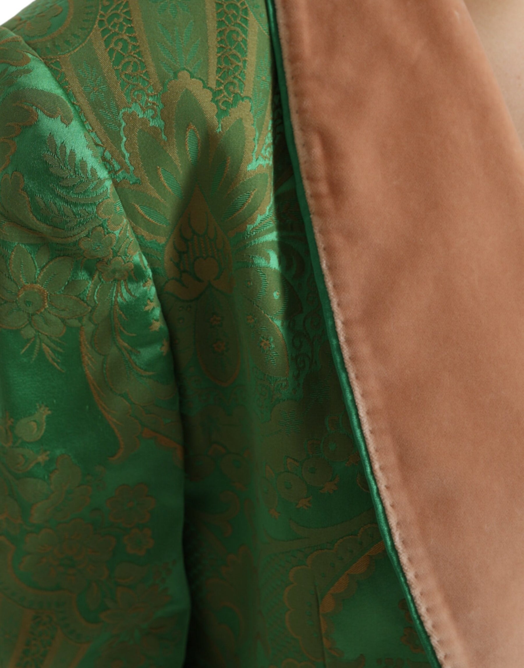 Dolce & Gabbana Grüner geblümter Zweireiher Mantel Jacke