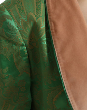 Dolce & Gabbana Grüner geblümter Zweireiher Mantel Jacke