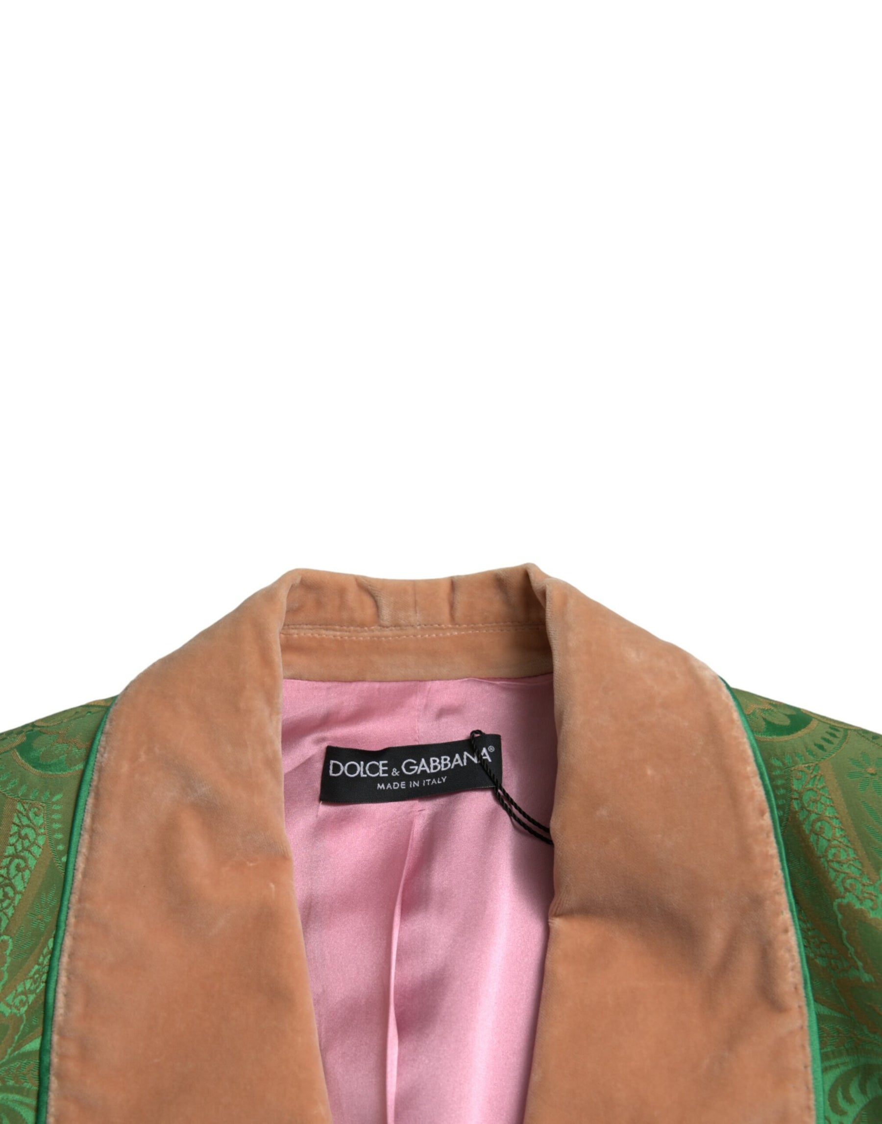 Dolce & Gabbana Grüner geblümter Zweireiher Mantel Jacke