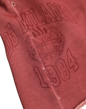 Dolce & Gabbana Kastanienbraune Sweatshorts aus Baumwolle mit hoher Taille Shorts