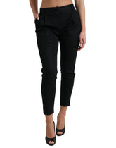 Dolce & Gabbana Schwarze Mid Waist Skinny Cropped Pants