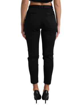 Dolce & Gabbana Schwarze Mid Waist Skinny Cropped Pants