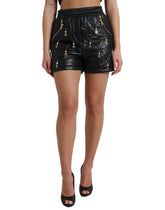 Dolce & Gabbana Schwarze verschönerte Hotpants mit hoher Taille Shorts