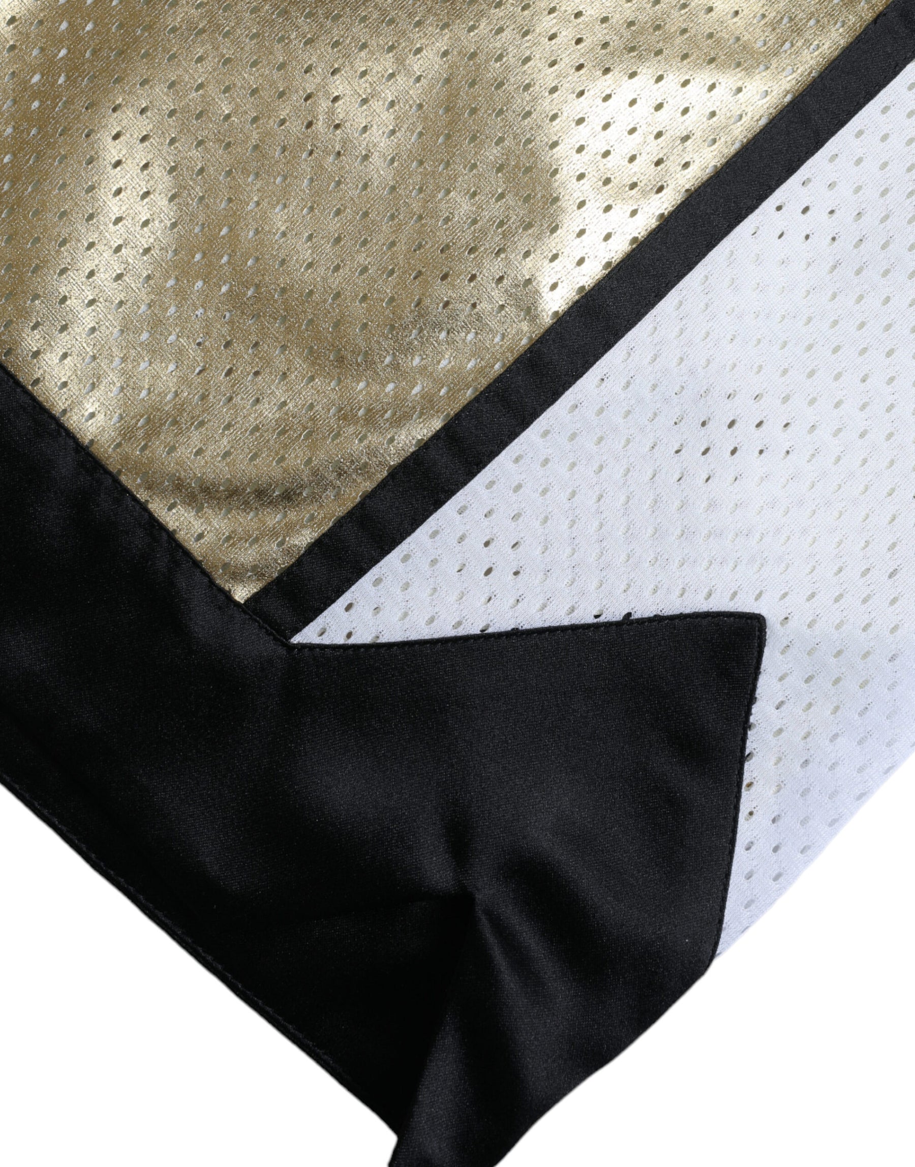 Dolce & Gabbana Goldfarbene, perforierte Shorts mit hoher Taille aus Polyester