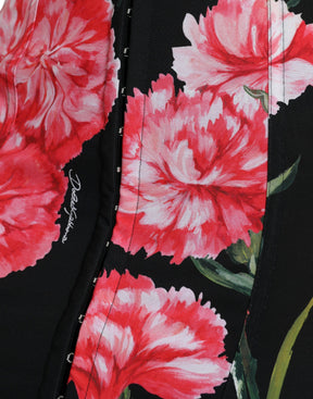 Dolce & Gabbana Schwarzer Nelken-Bleistiftrock in Knielänge