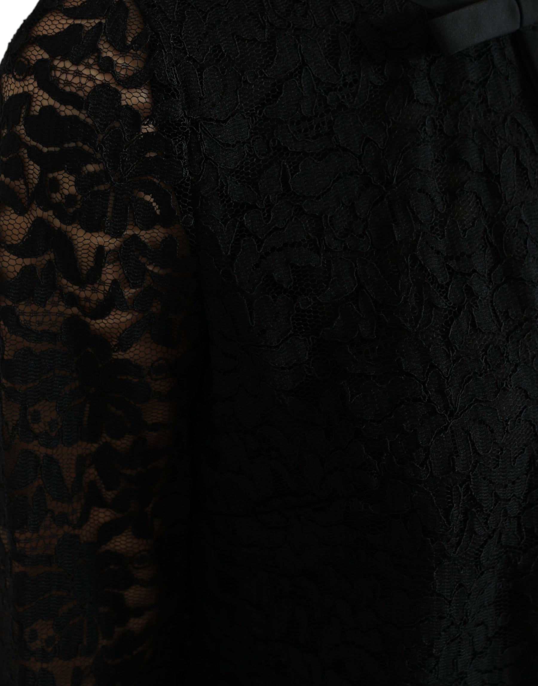 Dolce & Gabbana Schwarzes STAFF Bluse Floral Lace Nylon Top