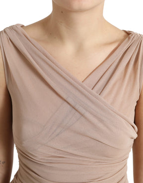 Dolce & Gabbana Beige Viskose V-Ausschnitt Ärmelloses Tank-Top