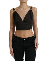 Dolce & Gabbana Braunes Viskose Tank Top mit tiefem V-Ausschnitt