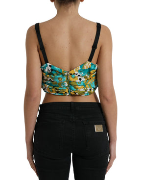 Dolce & Gabbana Multicolor Floral Ärmelloses Cropped Top