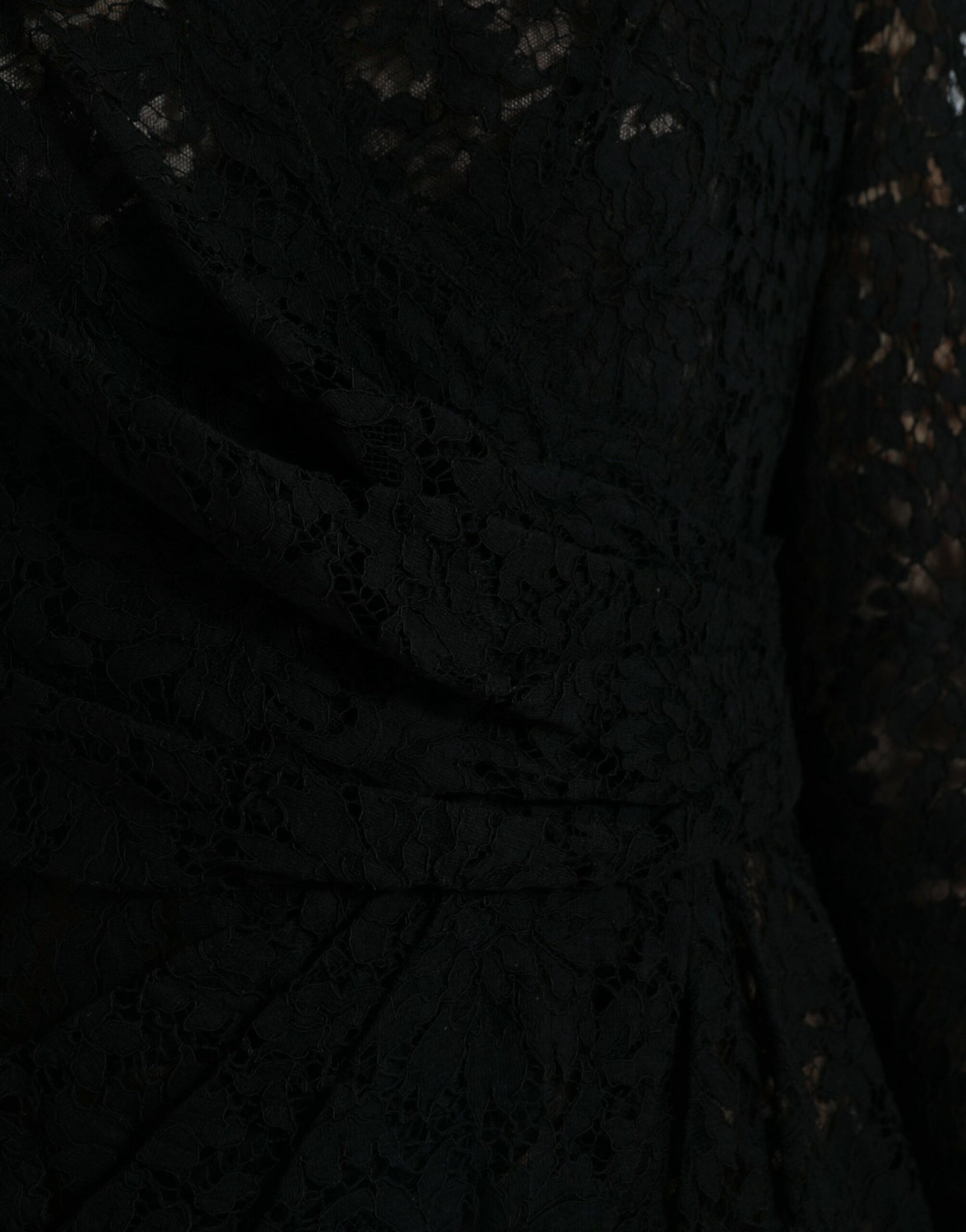 Dolce & Gabbana Schwarzes Bodycon-Mini-Kleid aus Baumwolle mit Spitze