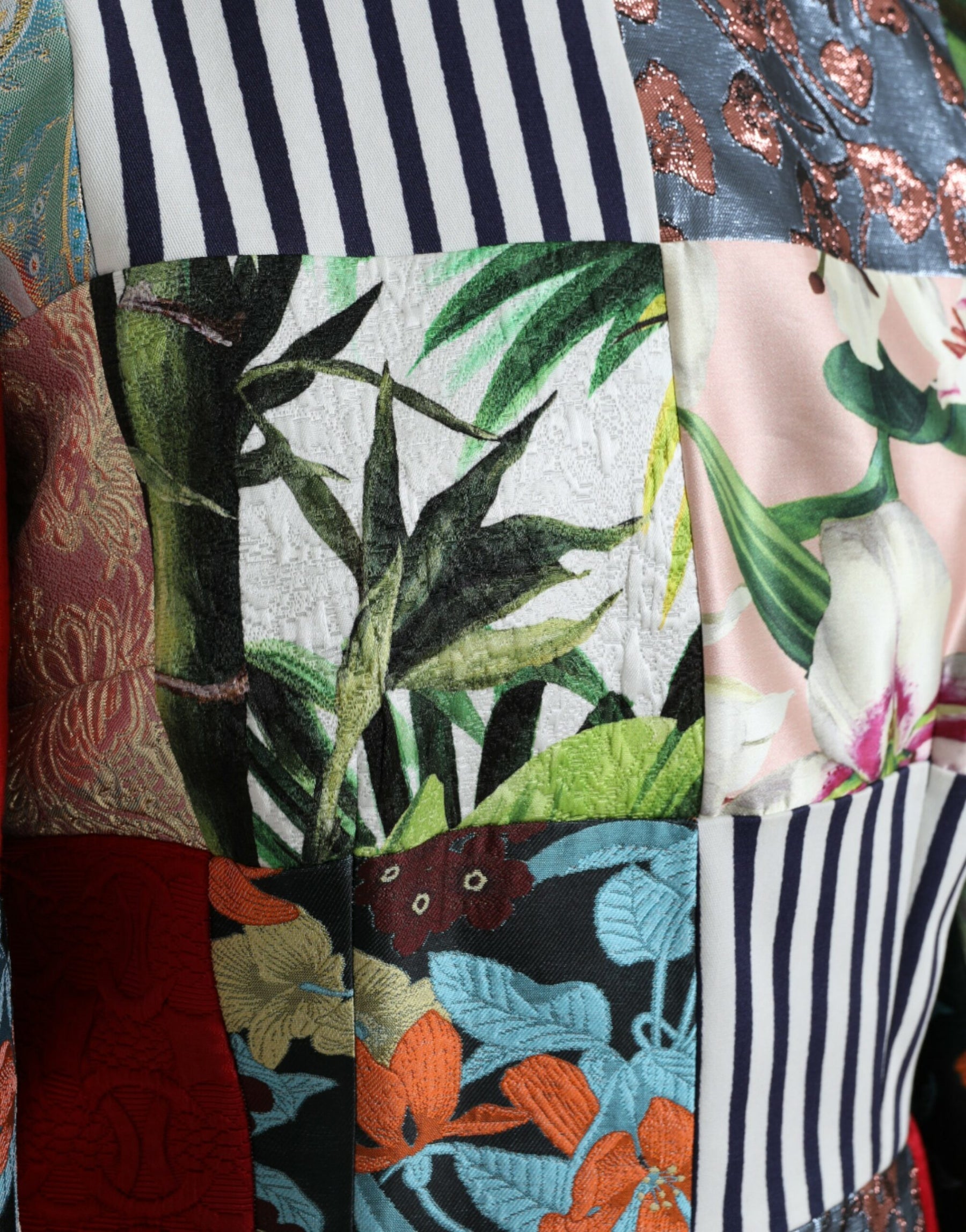 Dolce & Gabbana Multicolor Floral Patchwork Shift Minikleid