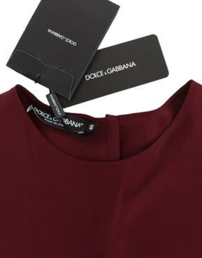 Dolce & Gabbana Rote 3/4-Ärmel-Seidenbluse
