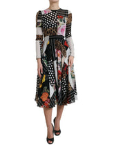Dolce & Gabbana Multicolor Patchwork-Kleid mit Leopardenmuster