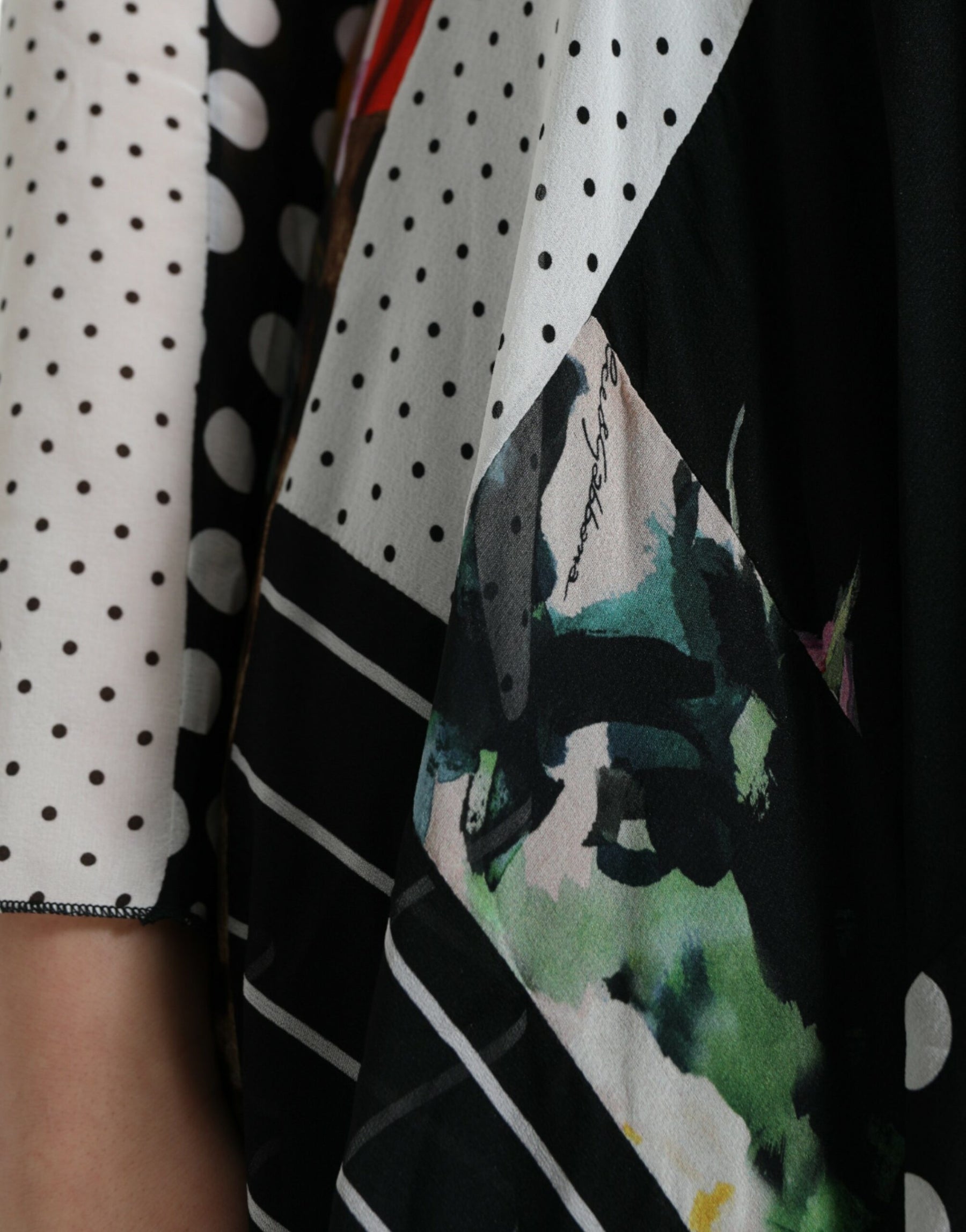 Dolce & Gabbana Multicolor Patchwork-Kleid mit Leopardenmuster