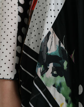 Dolce & Gabbana Multicolor Patchwork-Kleid mit Leopardenmuster