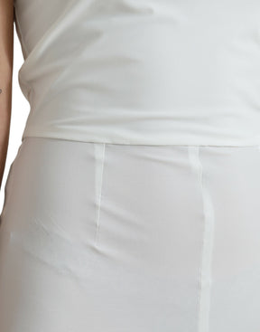 Dolce & Gabbana Weißes Nylon trägerloses Bodycon Jumpsuit Kleid