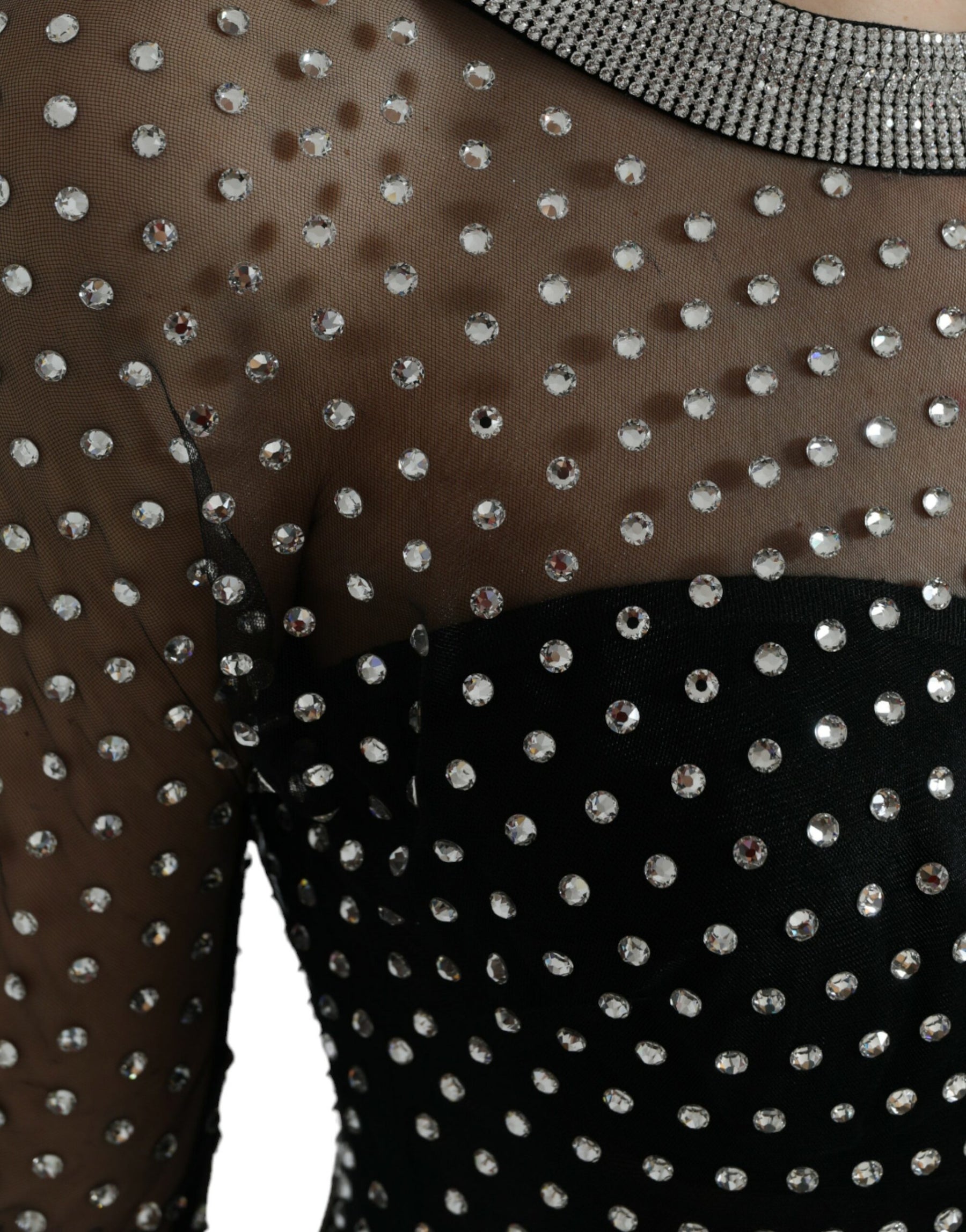 Dolce & Gabbana Schwarzes kristallverziertes Kleid in A-Linie