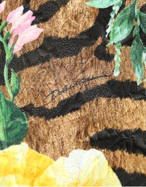 Dolce & Gabbana Multicolor Tiger Floral Print Shift Minikleid