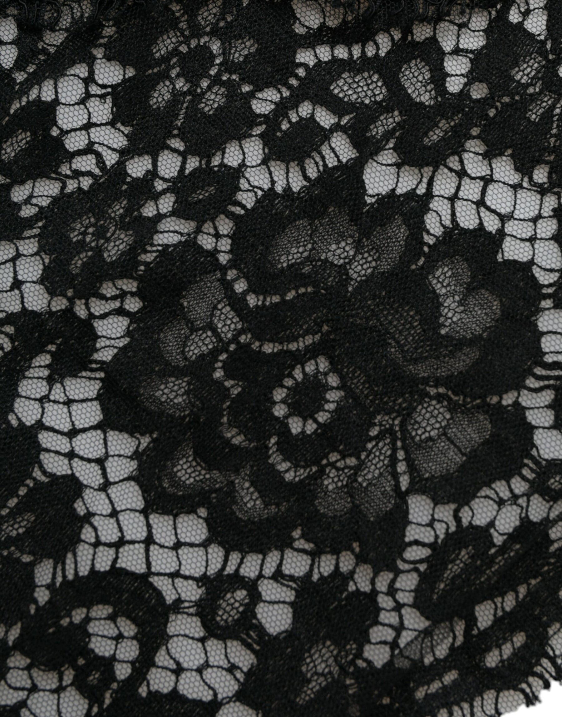 Dolce & Gabbana Schwarzes Etuikleid aus Spitze mit Kristallverzierung