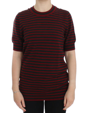 Dolce & Gabbana Rotgrauer Kaschmir-Kurzarmpullover
