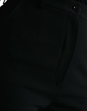 Dolce & Gabbana Schwarze taillierte Hose aus Wolle