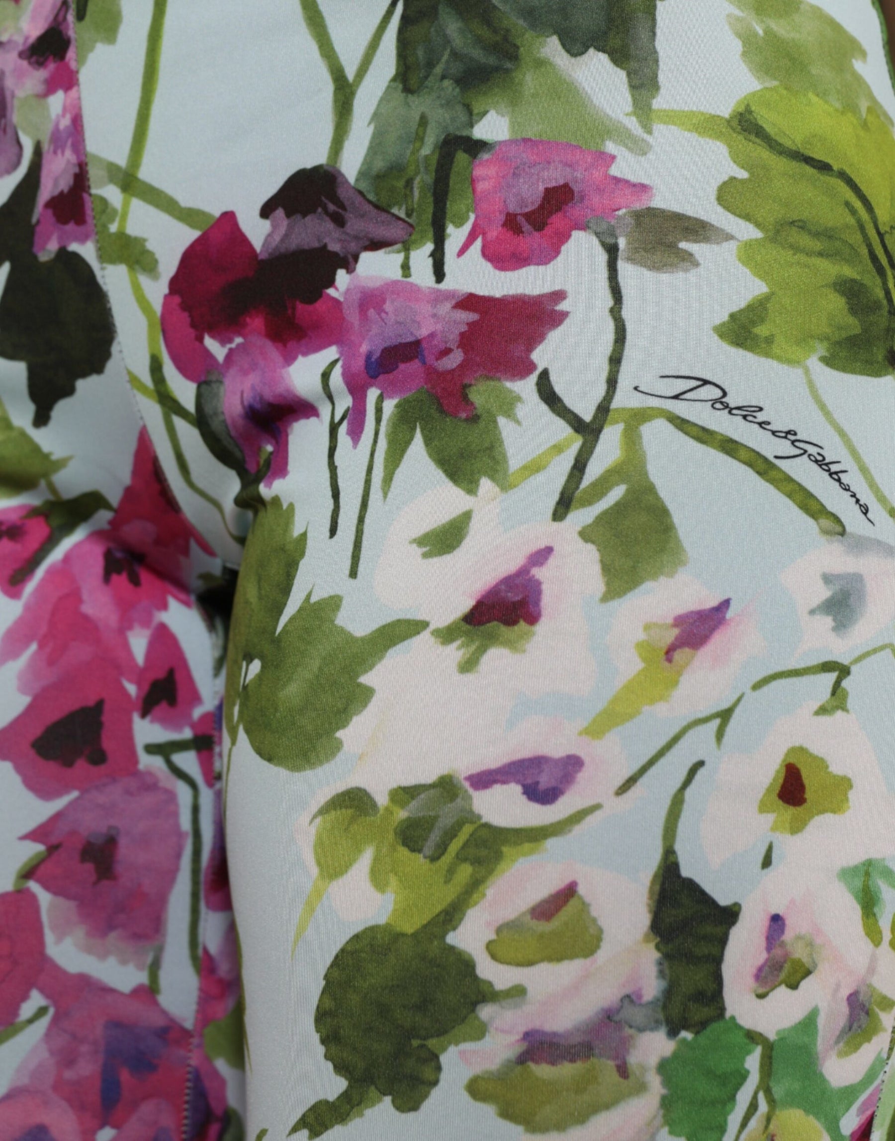 Dolce & Gabbana Multicolor Floral Leggings mit hoher Taille Hose