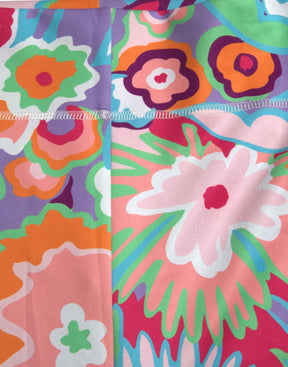 Dolce & Gabbana Multicolor Floral Leggings mit hoher Taille Hose