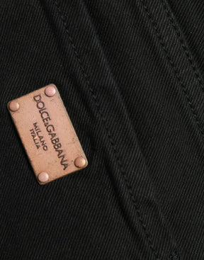 Dolce & Gabbana Schwarze Skinny Denim-Jeans aus Baumwolle mit mittlerer Taille