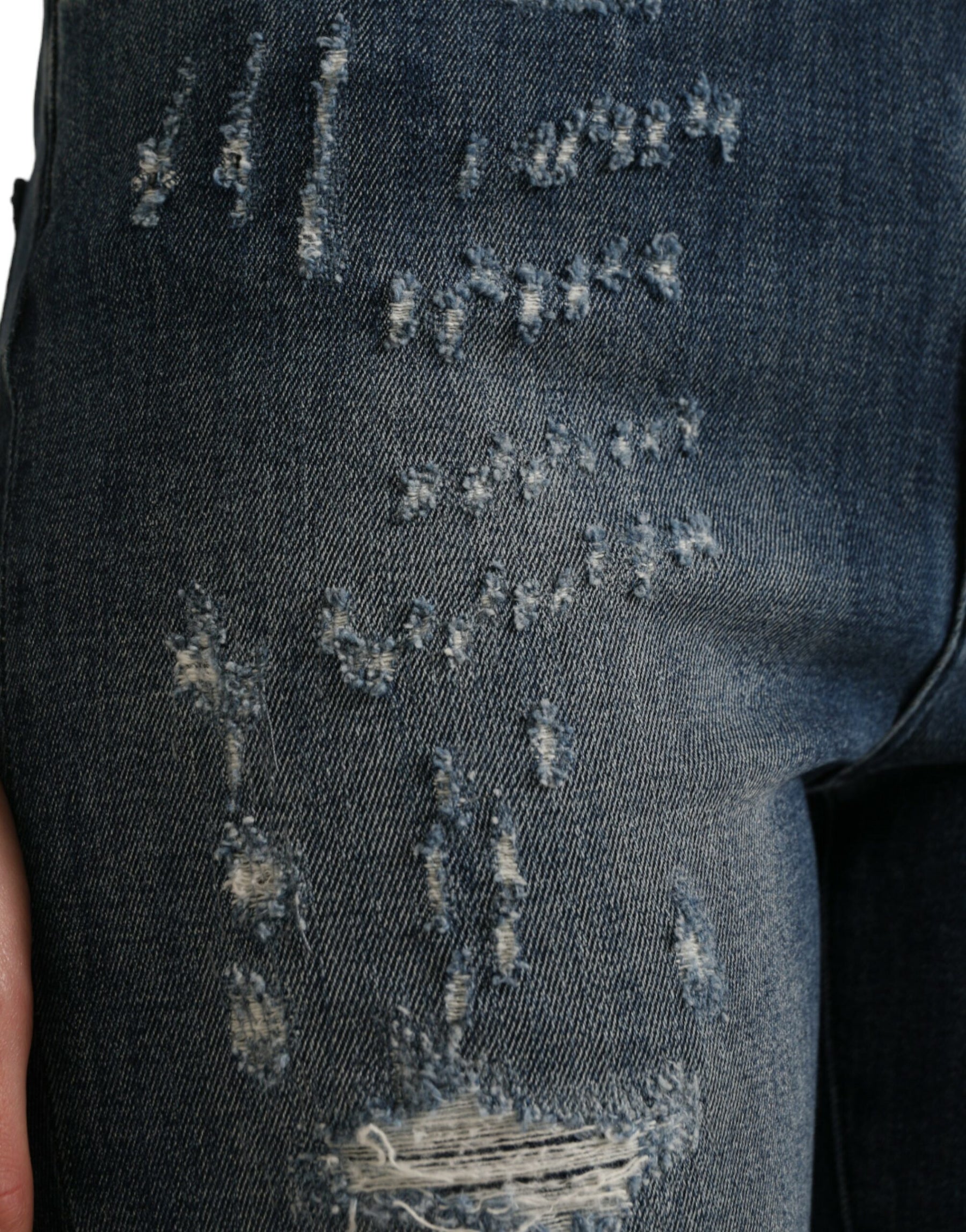 Dolce & Gabbana Dunkelblaue Distressed GRACE Skinny Denim Jeans