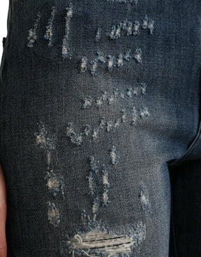 Dolce & Gabbana Dunkelblaue Distressed GRACE Skinny Denim Jeans