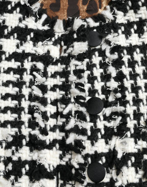 Dolce & Gabbana Schwarz Weiß Hahnentritt Trenchcoat Jacke