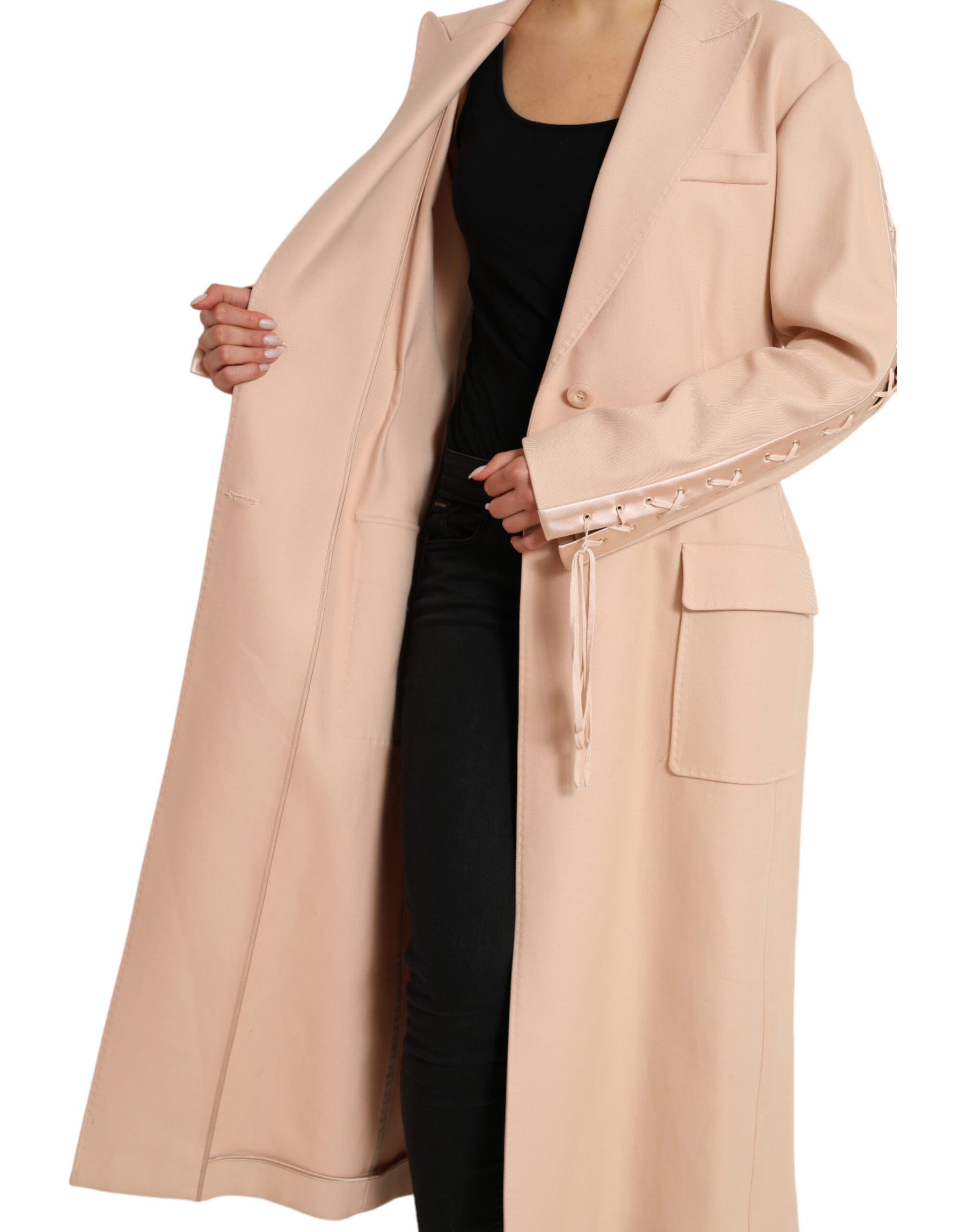 Dolce & Gabbana Beige Baumwolle Einreihiger Langmantel Jacke