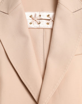 Dolce & Gabbana Beige Baumwolle Einreihiger Langmantel Jacke
