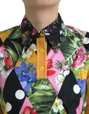 Dolce & Gabbana Mehrfarbiger Patchwork-Henley-Pullover aus Kaschmir