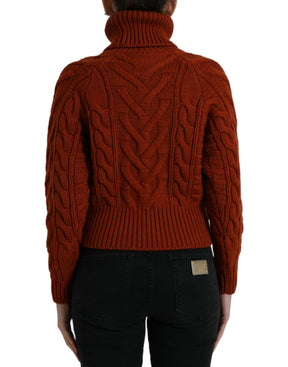 Dolce & Gabbana Brauner Wollstrick-Rollkragenpullover