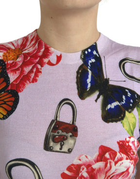 Dolce & Gabbana Multicolor Floral Vorhängeschloss Schmetterling Tank Top